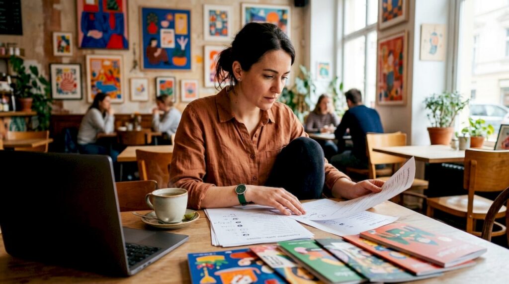 Projektipäällikkö käy läpi asiakkaiden merkkipäivälahjoihin liittyviä suunnitelmia.